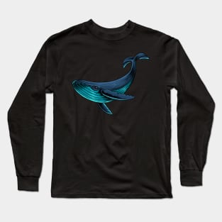 Big Whale Illustration Long Sleeve T-Shirt